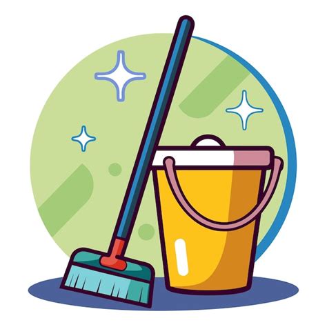 Mop And Bucket Clip Art And Vector Design With A White Background Premium Ai Generated Vector