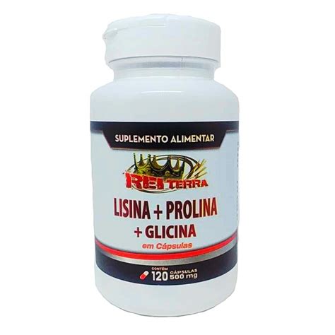 Lisina Prolina Glicina 120 Cápsulas 500mg Shopee Brasil