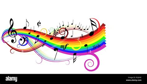 Rainbow Music Notes Background