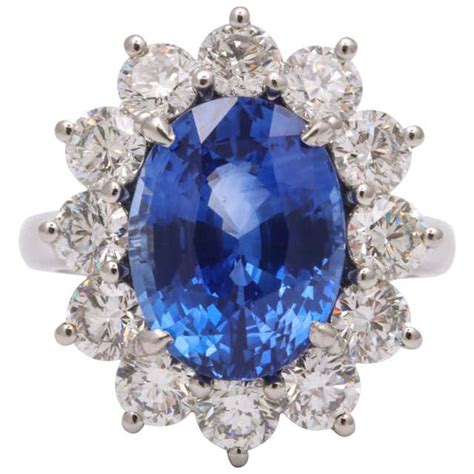 10 Carat Vivid Blue Sapphire And Diamond Ring For Sale At 1stdibs 10 Carat Sapphire Ring