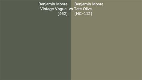 Benjamin Moore Vintage Vogue Vs Tate Olive Side By Side Comparison