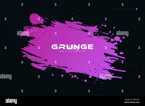 Abstract Purple Grunge Background With Halftone Style Brush Stroke Illustration For Banner