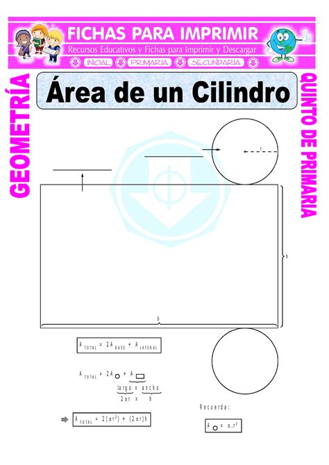 Área de un Cilindro para Quinto de Primaria A T O T A L 2 A B A S E