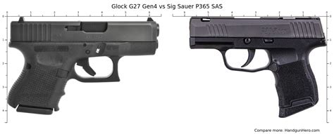 Glock G27 Gen4 Vs Sig Sauer P365 Sas Size Comparison Handgun Hero