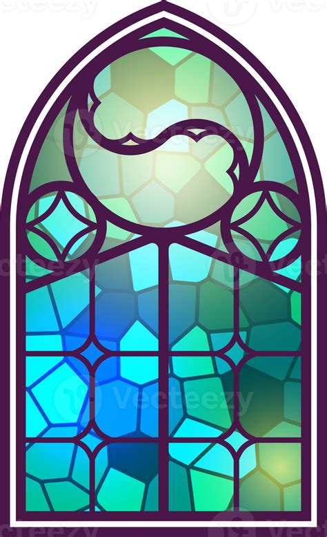 Gothic Window Vintage Stained Glass Church Frame Element Of Traditional European Architecture