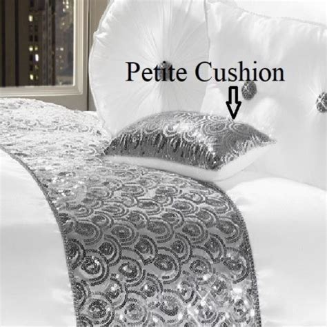 Luxury Diamante Duvet Quilt Cover Bedding Linen Set Sparkle Silver Grey Cream Ebay