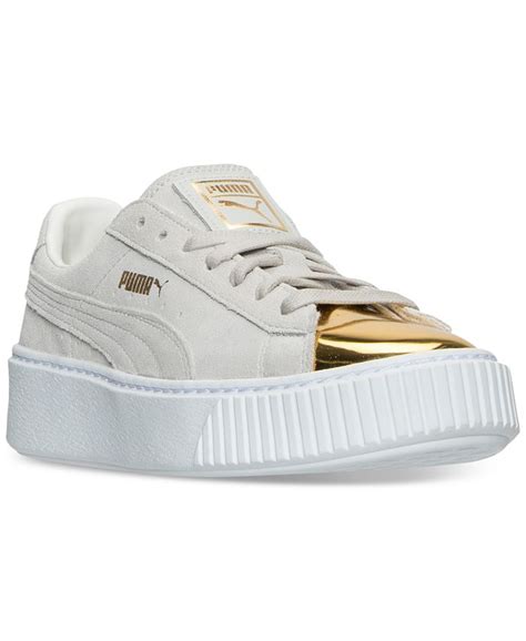 Puma Womens Suede Platform Gold Casual Sneakers From Finish Line Macys