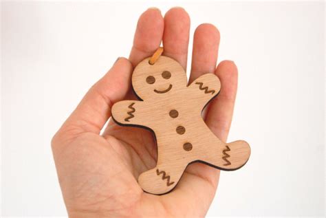 Gingerbread Man Ornament Wood Christmas Ornament By HopStudio