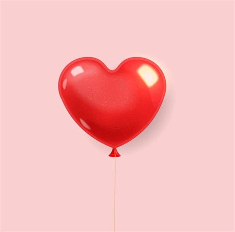 Ballons Coeur R Alistes Ballon Rouge Isol Sur Fond Rose D Coration D