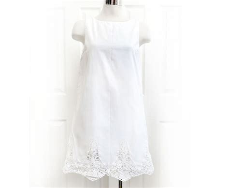 POLO Ralph Lauren White Aline Shift Dress Cotton Crochet Etsy