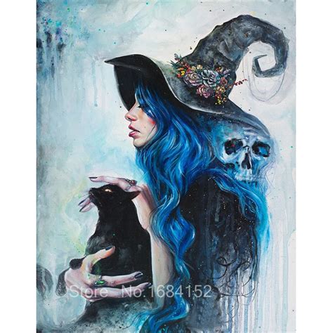 Home Hobby Framing New Skull Witch D Diy My Diamond Art Diamond