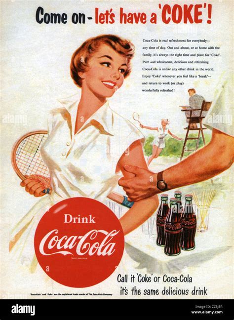 Coca Cola Advert Ca 1960 Stockfotografie Alamy