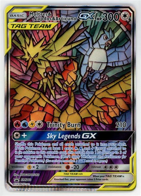 Pokemon Moltres Zapdos Articuno Gx Sm Hidden Fates Full Art Crimped