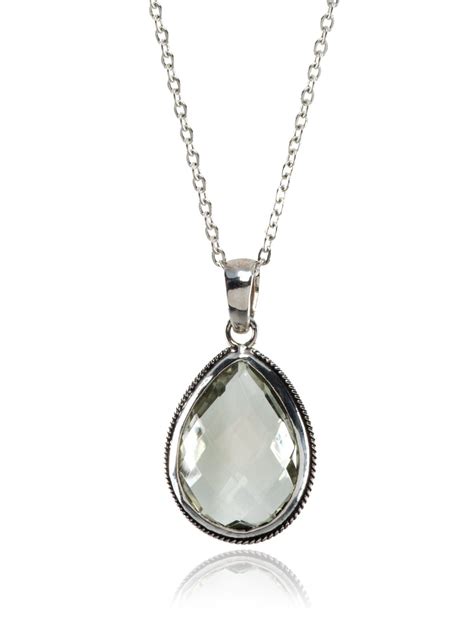 Sterling Silver Teardrop Pendant Neck Sara Blaine