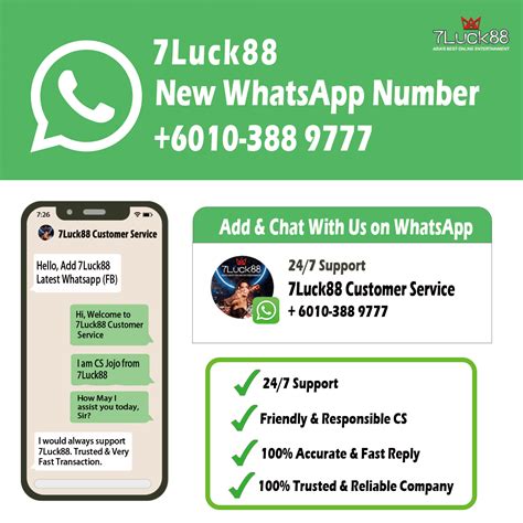 New Whatsapp Number For 7luck88