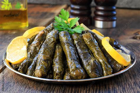 Delicious Yaprak Dolma Sarma Stuffed Grape Leaves Rice Lebanese