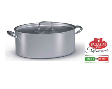 Casseruola Ovale In Alluminio Con Manici E Coperchio Cm X X H