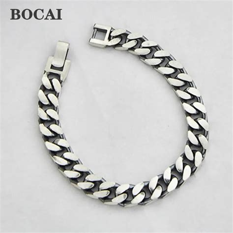 BOCAI Bracelet En Argent Pur S925 Pour Homme Et Femme Bijou R Tro