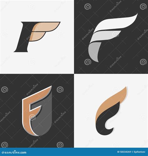 The Set Of Letters F Signs Stock Vector Illustration Of Commercial