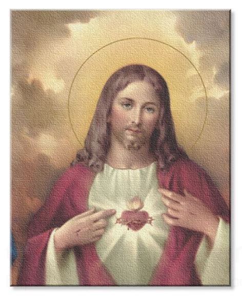 Sacred Heart Of Jesus X Stretched Canvas Print