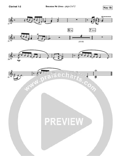 Because He Lives Choral Anthem Satb Clarinet Sheet Music Pdf The