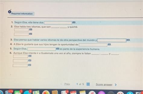 1 Required Information 1 Segn Elsa Ella Tiene StudyX