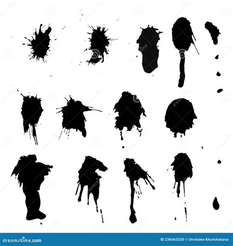 Mud Splashes Collection Grunge Brushstroke Stencil With Dirt Spray