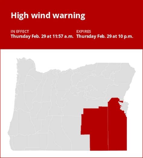 Update High Wind Warning For Harney And Malheur Counties Until