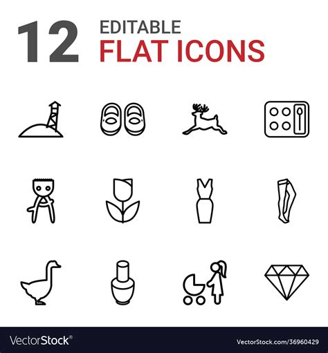 12 Beautiful Icons Royalty Free Vector Image Vectorstock