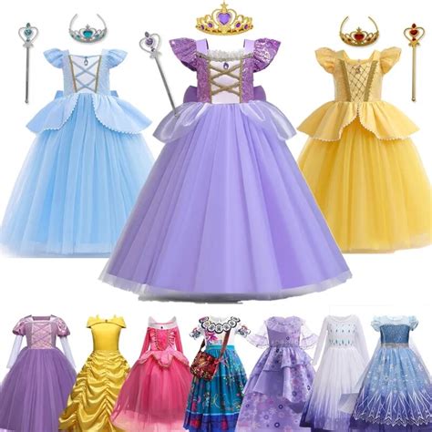 Fantasia Tangled Princess Dress Para Meninas Cosplay De Desenhos