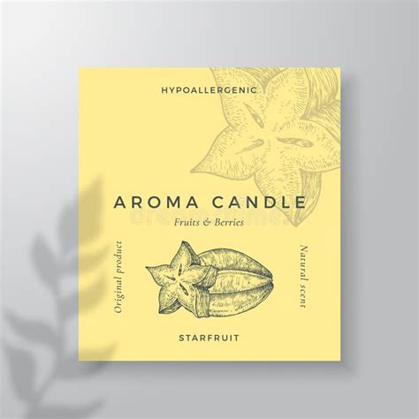 Aroma Candle Vector Label Template Starfruit Scent From Local Purveyors