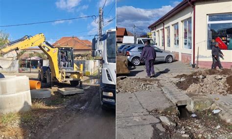 FOTO Lucrări pe mai multe străzi din Teiuș Se realizează descărcarea