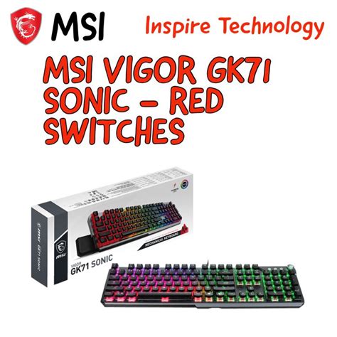 MSI VIGOR GK71 SONIC Full Size RGB Mechanical Gaming Keyboard With