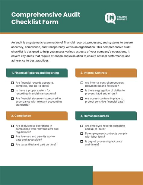 Audit Form Template Venngage