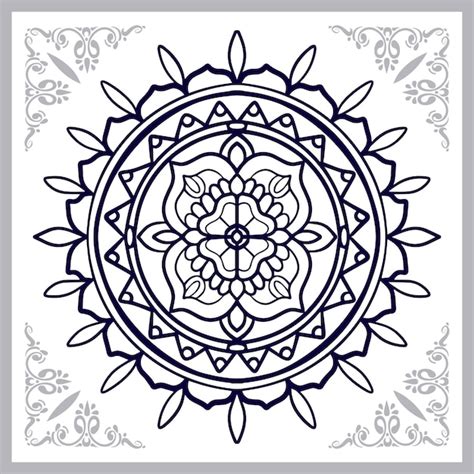 C Rculo Mandala Artes Aislado Sobre Fondo Blanco Vector Premium