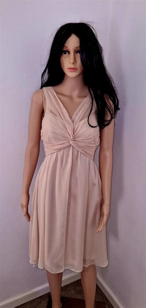 Lk Bennett Silk Nude Dress With Attached Underslip Bnwt Uk Sz Rrp