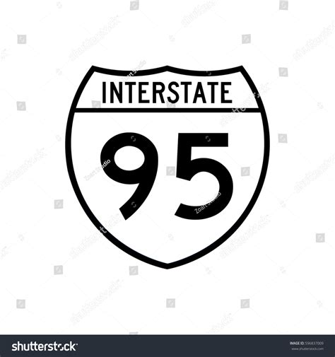 Interstate Highway 95 Road Sign White Stock Vector (Royalty Free ...