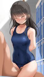 Eto Ikumika Original Cropped Paid Reward Available 1girl Ass Barefoot Black Hair Blue
