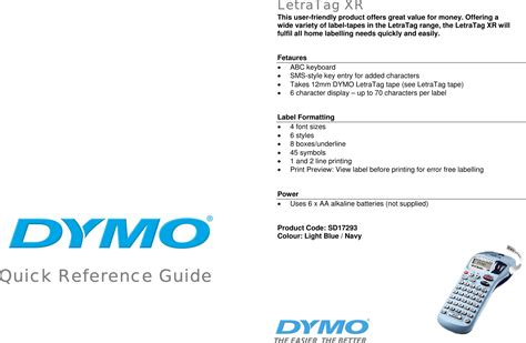 Dymo Sd17293 Users Manual LabelPoint 150