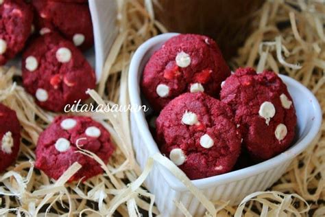 Resipi Citarasawan Biskut Red Velvet White Chocolate Chips Cookies