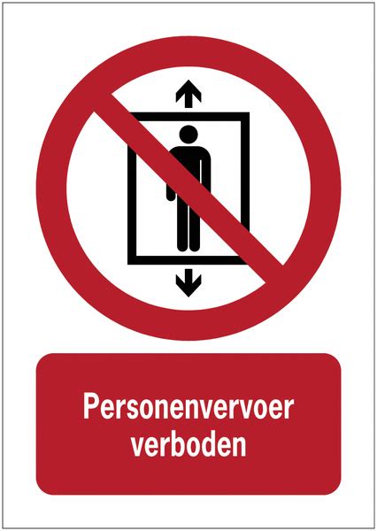 Verticale Verbodsborden En Stickers ISO 7010 Personenvervoer