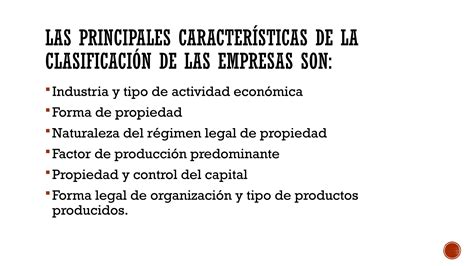 Organizaci N Y Clasificaci N De Empresas Pptx