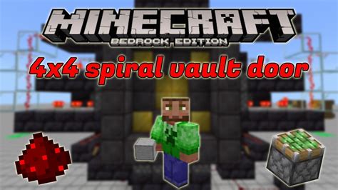 4x4 Spiral Piston Vault Door Bedrock Edition Youtube