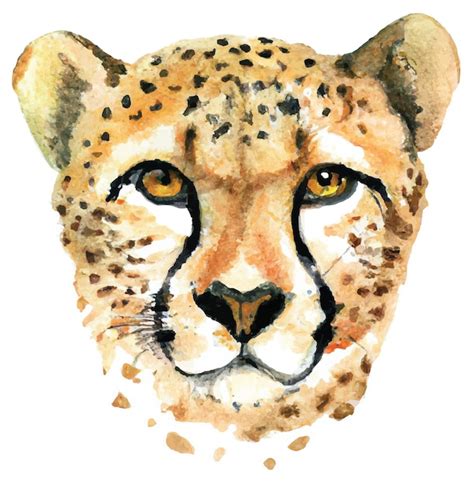 Portrait De Style Aquarelle De Gu Pard Vecteur Premium