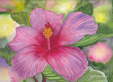 Pink Hibiscus Painting By Linda Allan Fine Art America