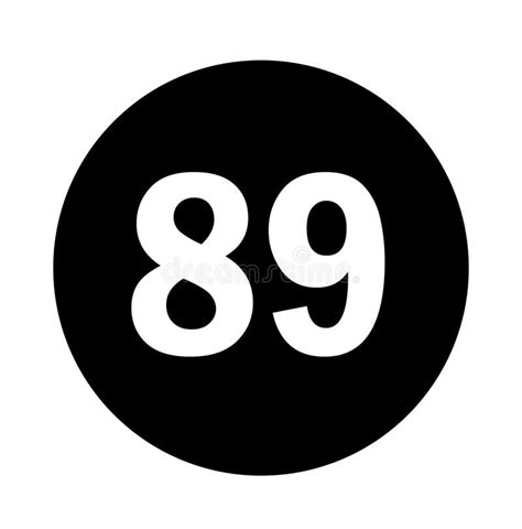 Numeral 89 Is White In Black Square Frame Stock Illustration