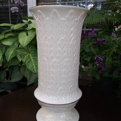 The Annie Lennox Lenox Vase Ivory Lenox Tall Vase Gilded Gold Fern