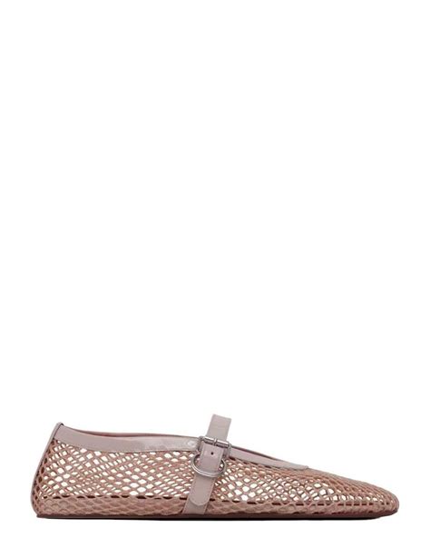Alaïa Nude Grid Ballerina in Pink Lyst