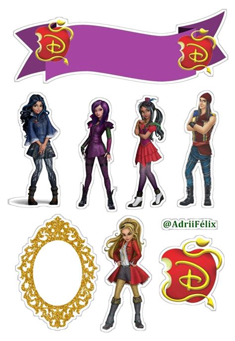 Descendentes Disney Descendants Party Descendants Cake Toppers