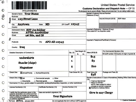 Usps Customs Form Printable